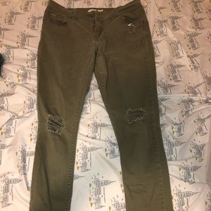 Olive Green Levi Skinny Jeans